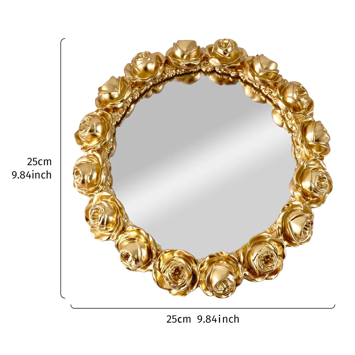 Golden Rose Mirrored Trinket Tray