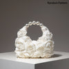 Floral Pearl Half Moon Clutch Bag