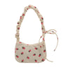 Strawberry Corduroy Half Moon Shoulder Bag