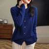 Thick Knit Round Neck Button Cardigan
