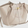 Large Metal Lock Shoulder Tote Bag