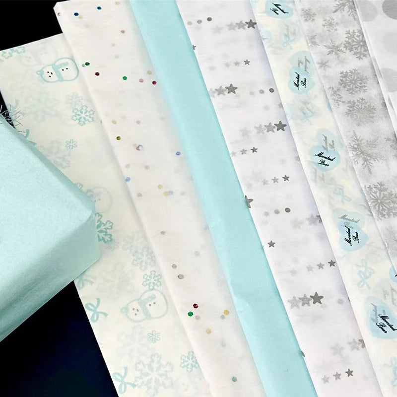 Hand-Kneaded Tissue Bouquet Wrapping Paper, 10 Sheets