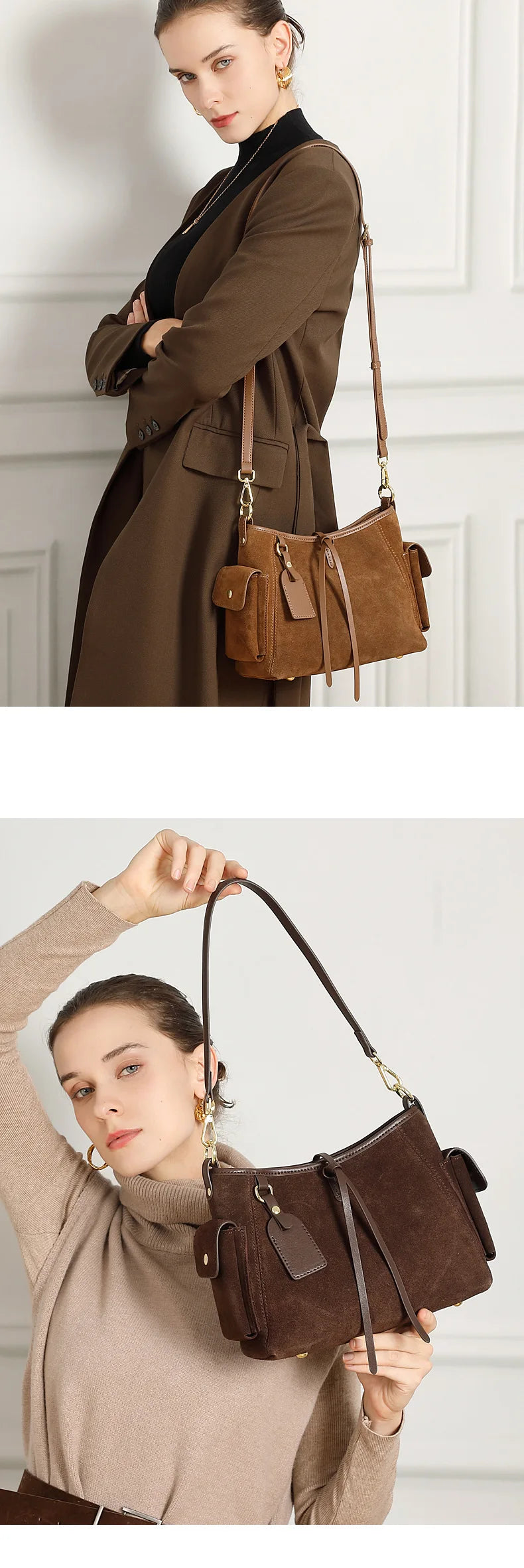 Frosted Leather Slouch Tote Bag