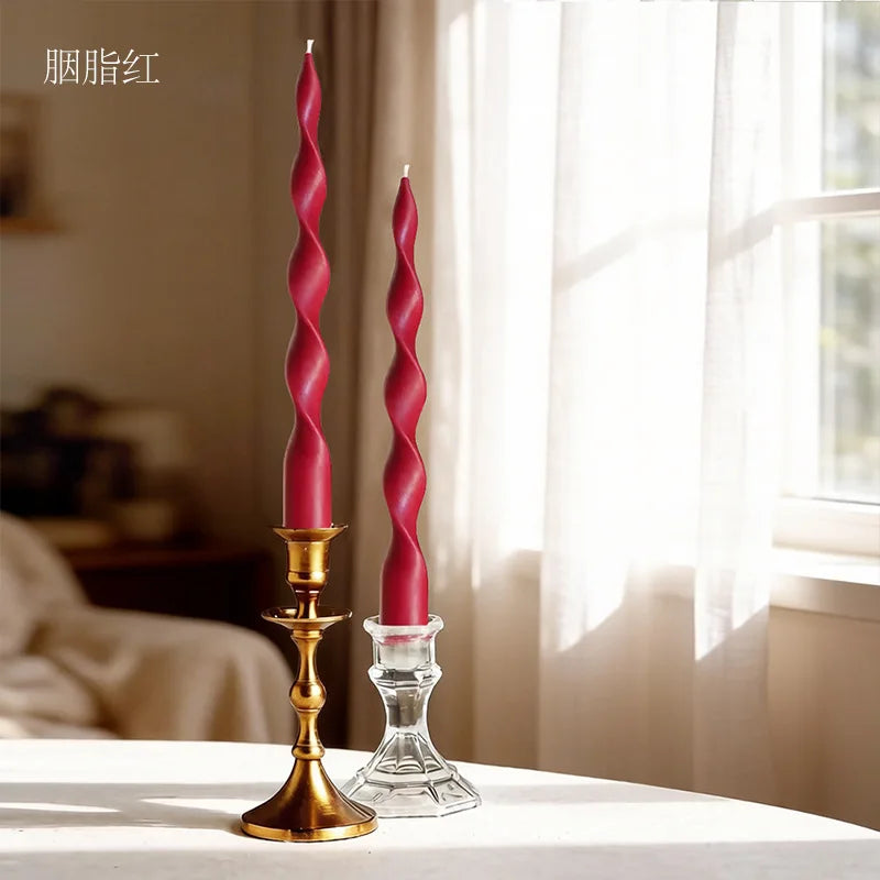 Spiral Twisted Taper Candles, Set of 2