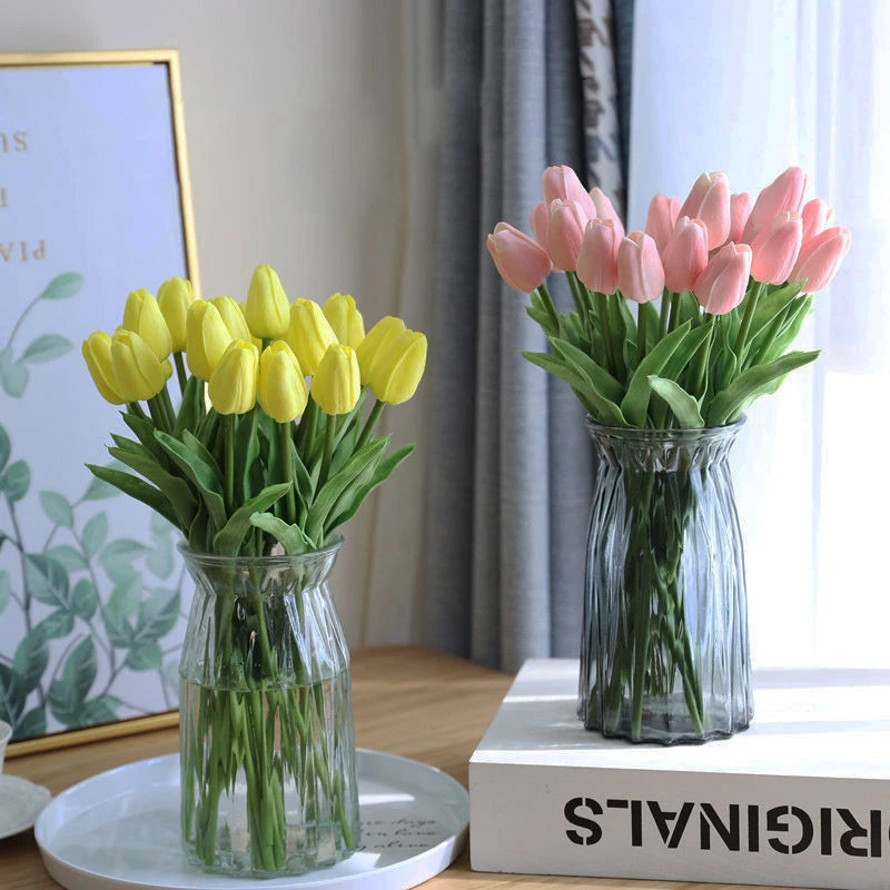 Artificial Silicone Tulips with Stems