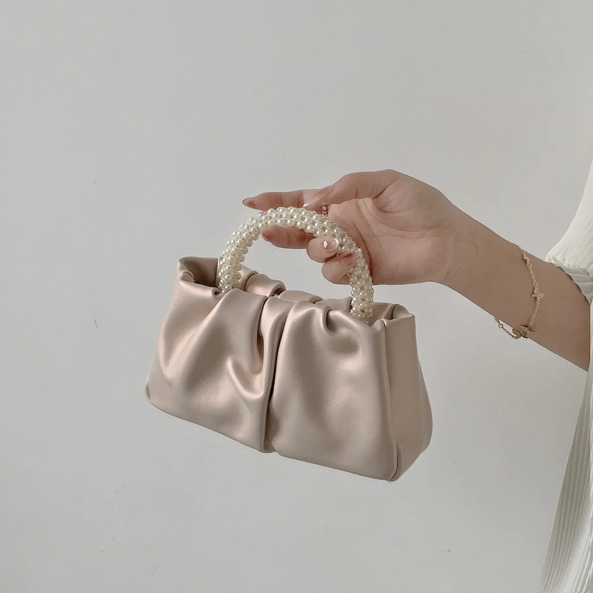 Pearl Handle Evening Clutch Bag