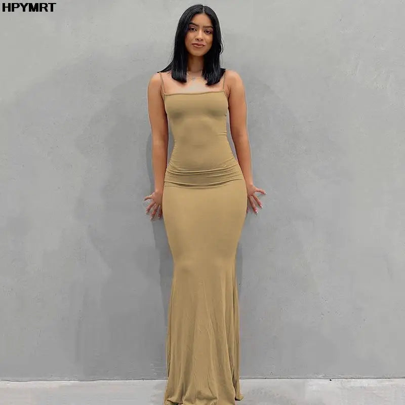 Satin Slip Backless Maxi Dress