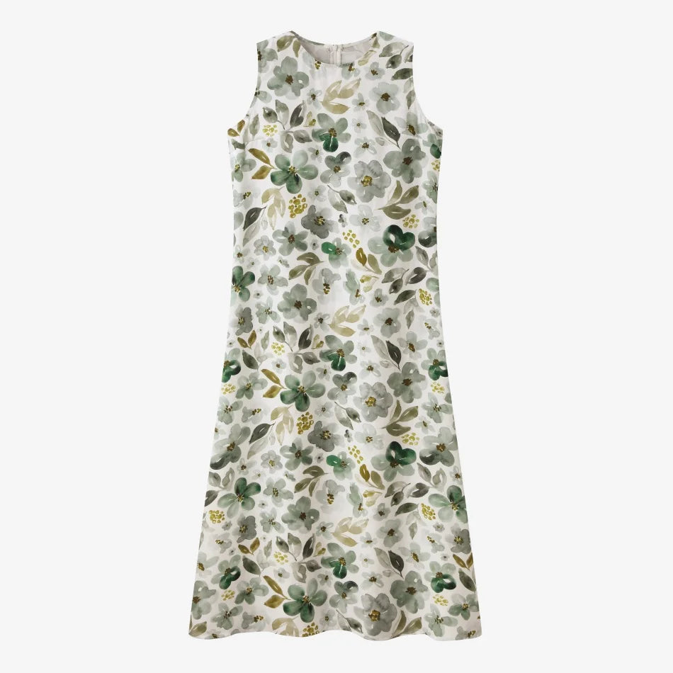 Printed Linen Shirt and Dress Outfit
