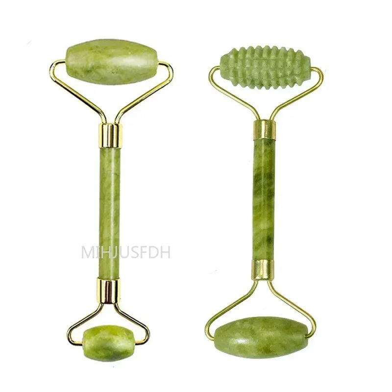 Natural Jade Facial Roller and Gua Sha Set