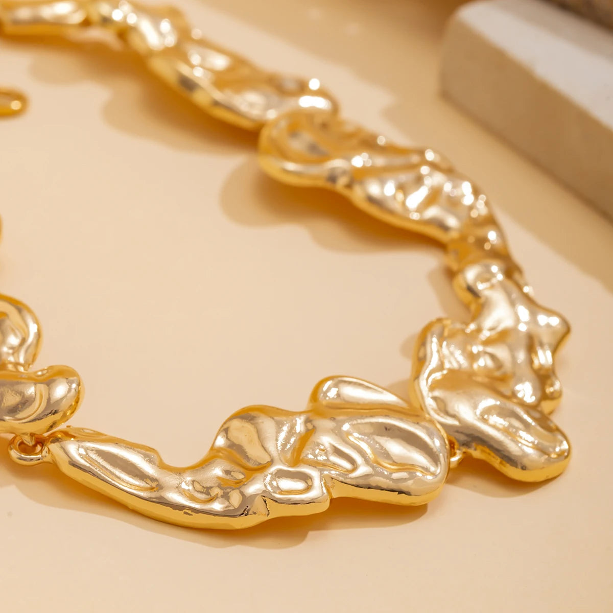 Irregular Metal Patchwork Collar Necklace
