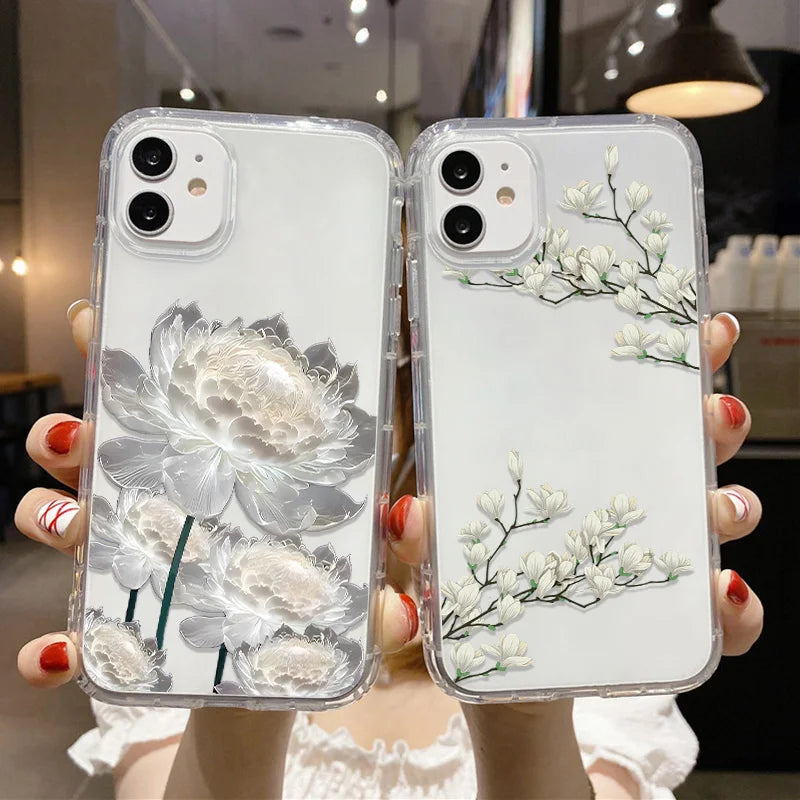 Clear Flower Silicone iPhone Case