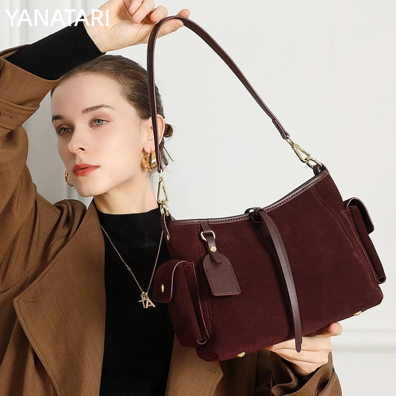 Frosted Leather Slouch Tote Bag