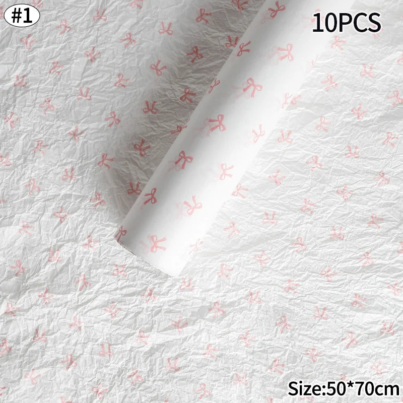 Hand-Kneaded Tissue Bouquet Wrapping Paper, 10 Sheets