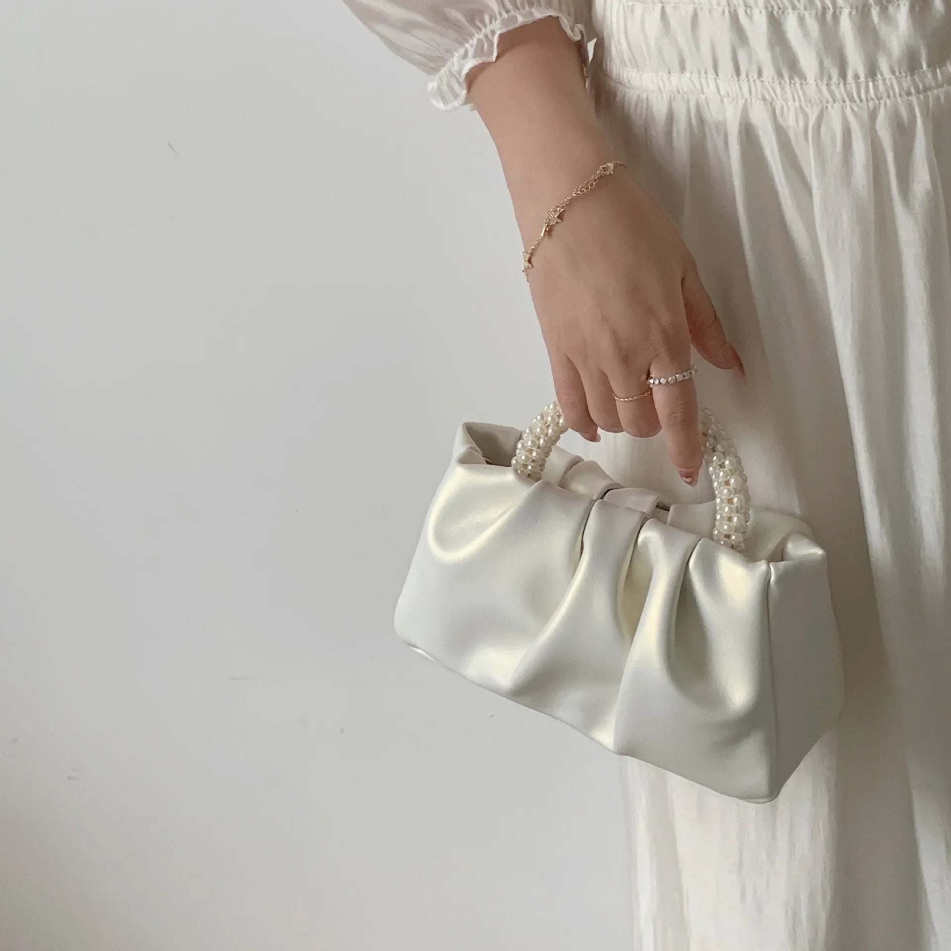Pearl Handle Evening Clutch Bag
