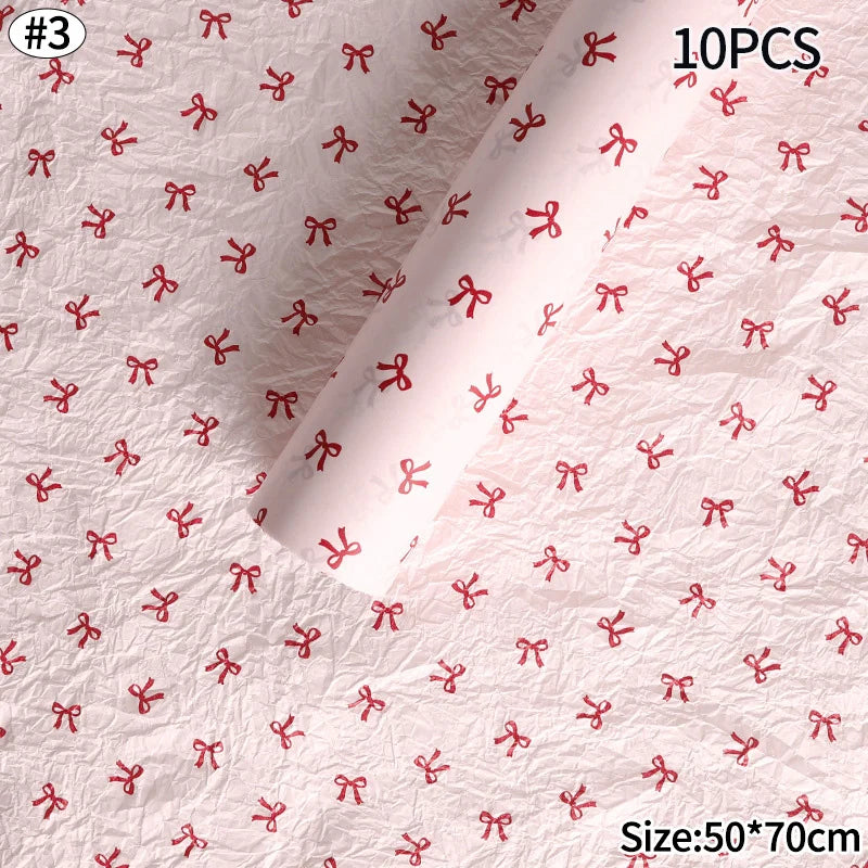 Hand-Kneaded Tissue Bouquet Wrapping Paper, 10 Sheets