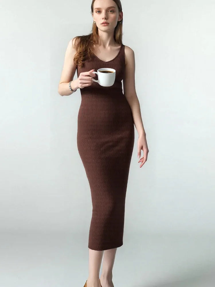 Ribbed Knit Cami Midi Dress