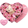 Artificial Rose and Teddy Bear Gift Box