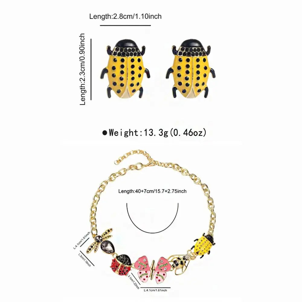 Enamel Butterfly Chunky Chain Necklace