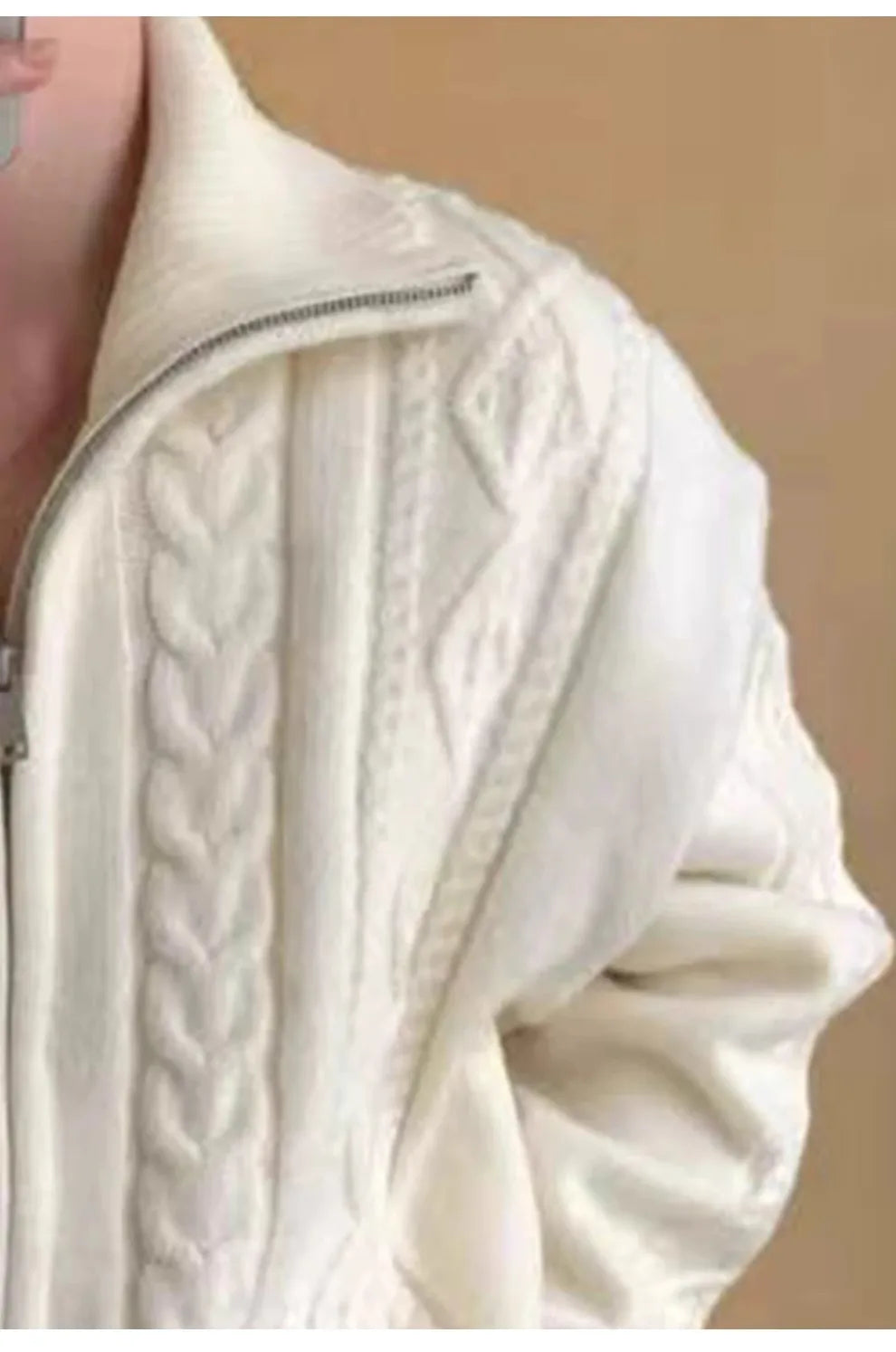 Pure Cashmere Turtleneck Zip Cardigan
