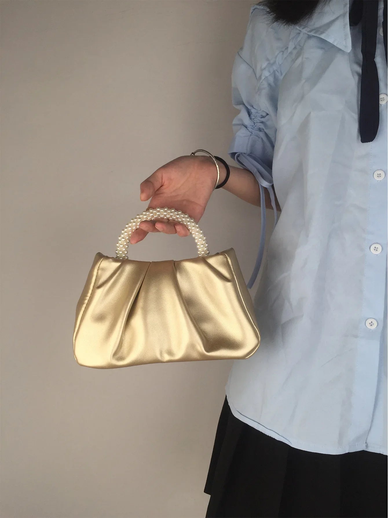 Pearl Handle Evening Clutch Bag
