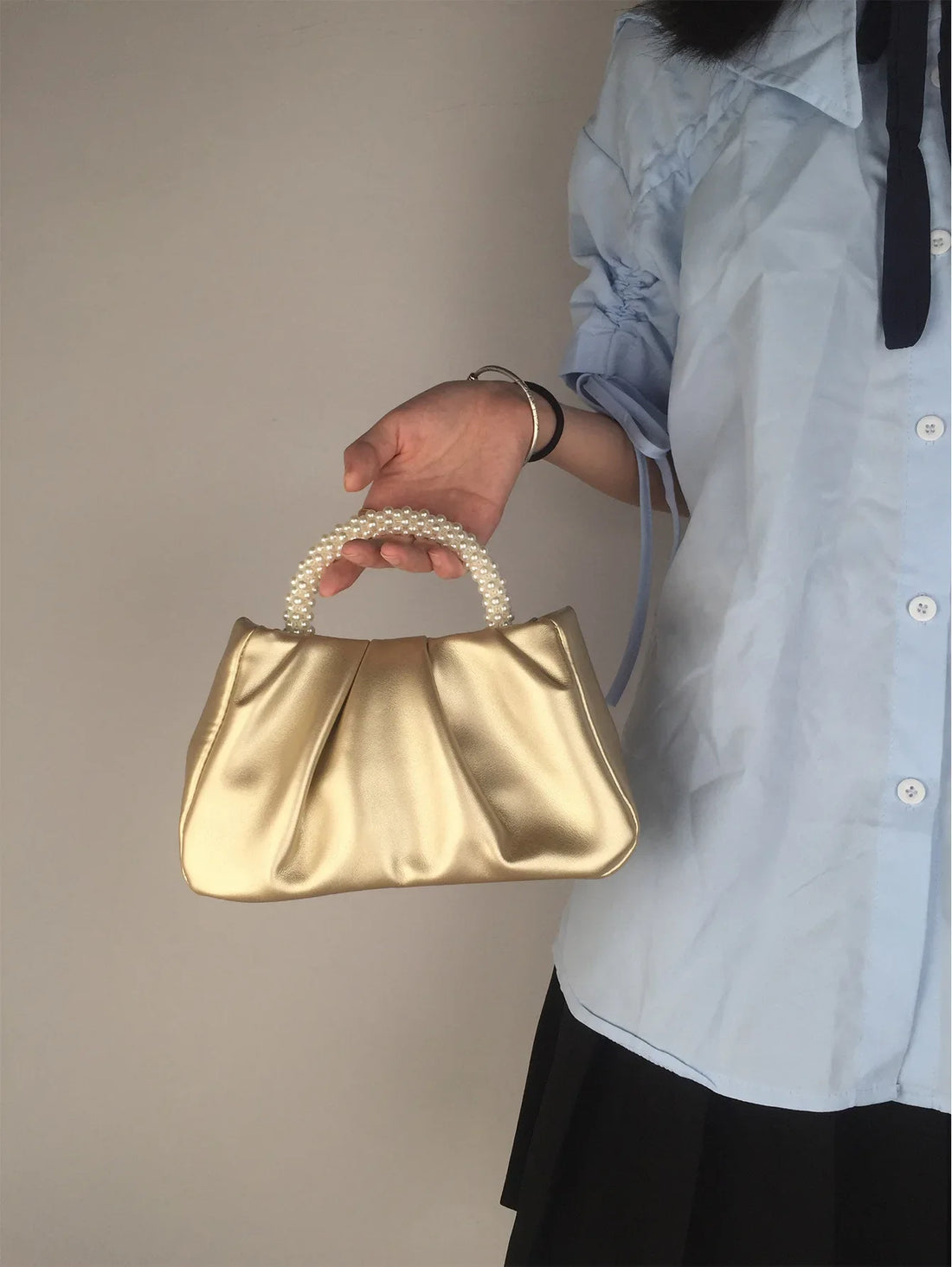 Pearl Handle Evening Clutch Bag
