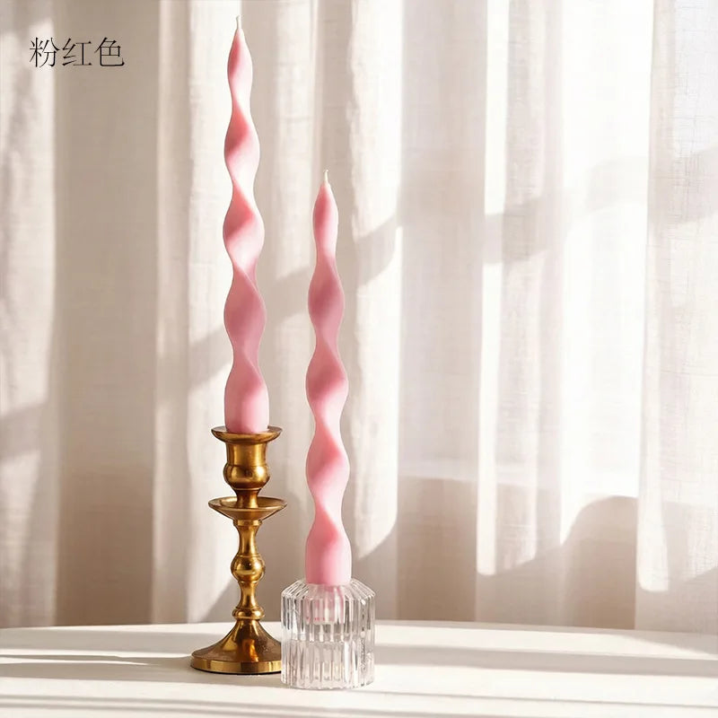 Spiral Twisted Taper Candles, Set of 2