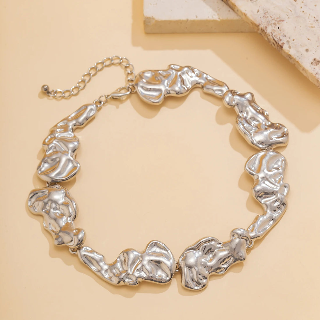 Irregular Metal Patchwork Collar Necklace