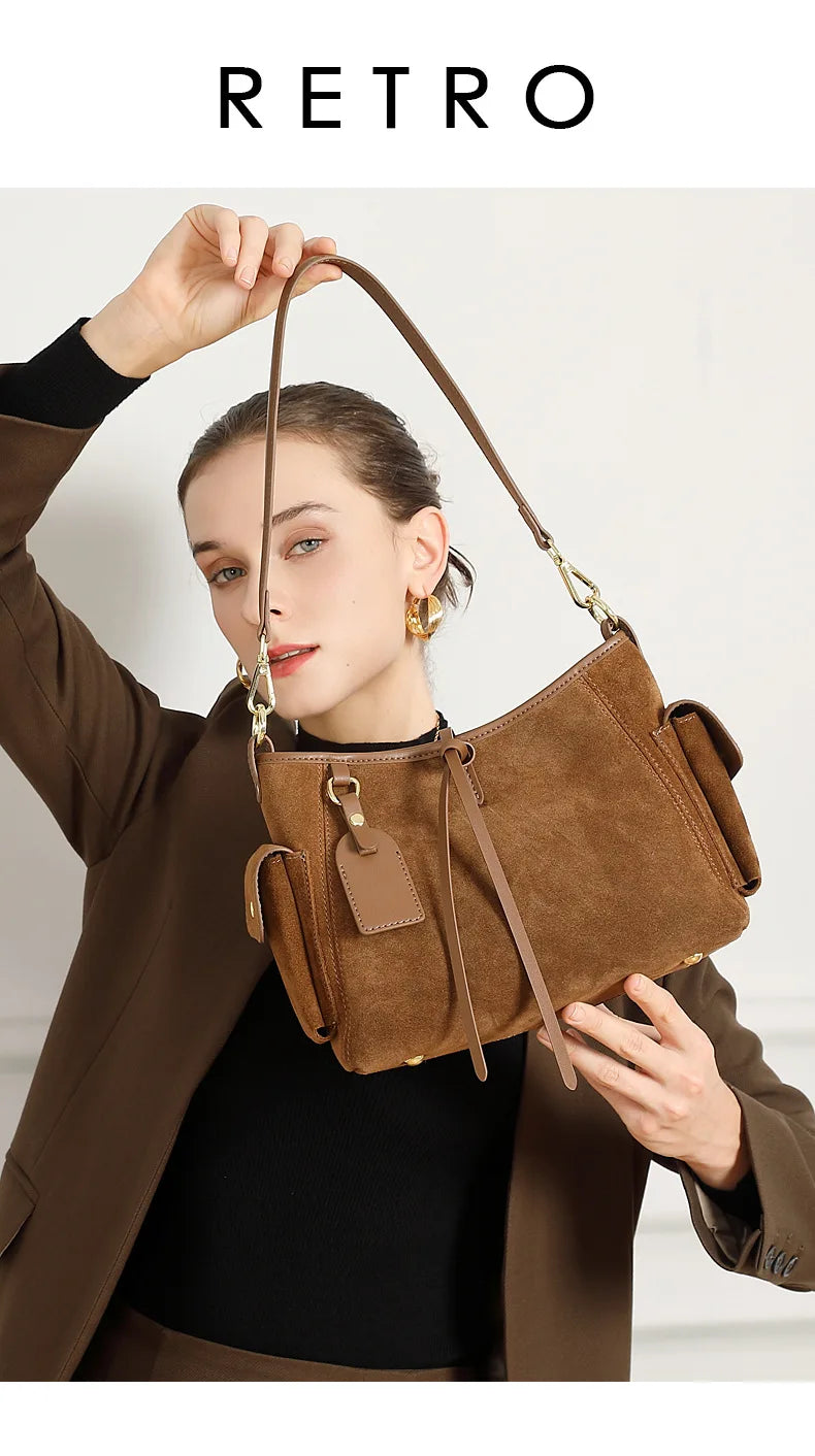 Frosted Leather Slouch Tote Bag