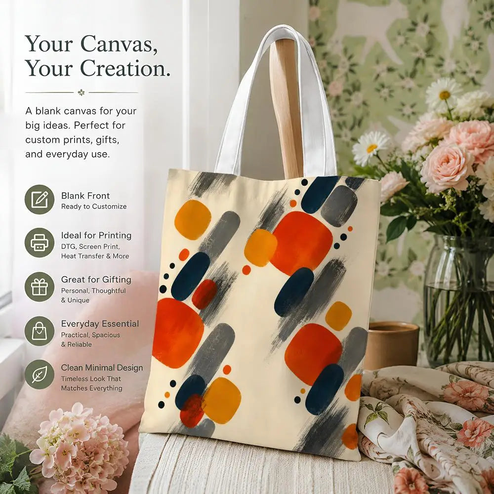 Amber Geo Canvas Shoulder Tote Bag