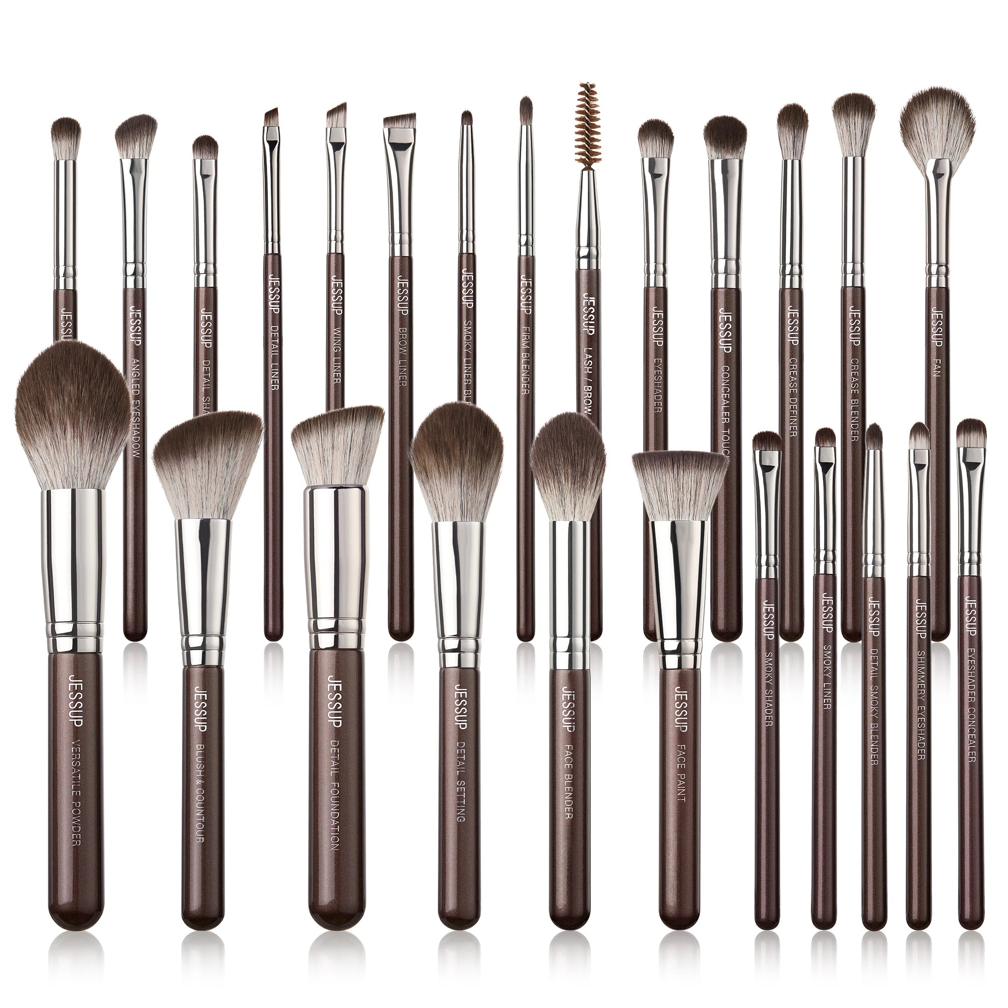 Jessup Synthetic Makeup Brush Set, 15 or 25 Pieces