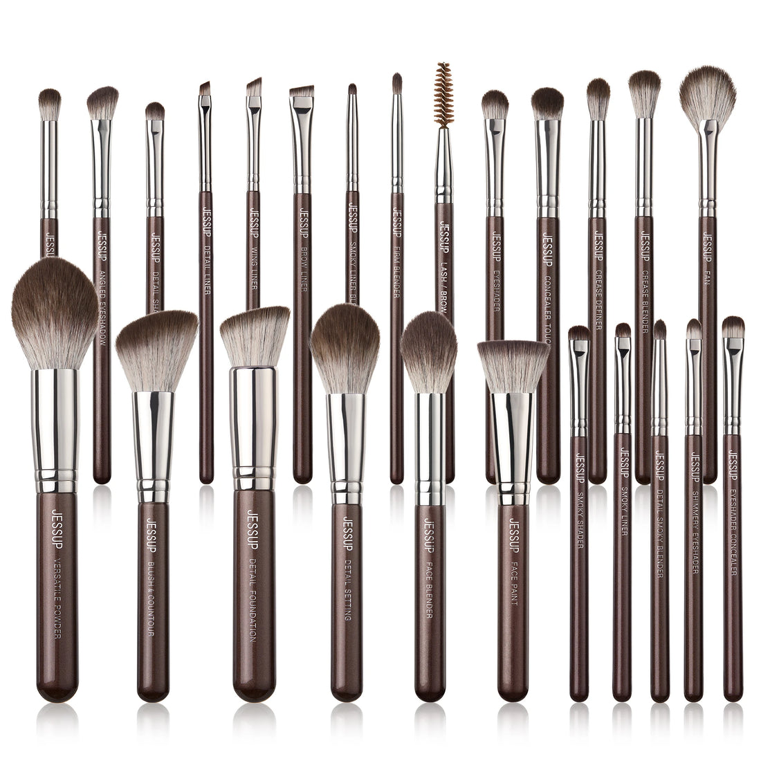 Jessup Synthetic Makeup Brush Set, 15 or 25 Pieces