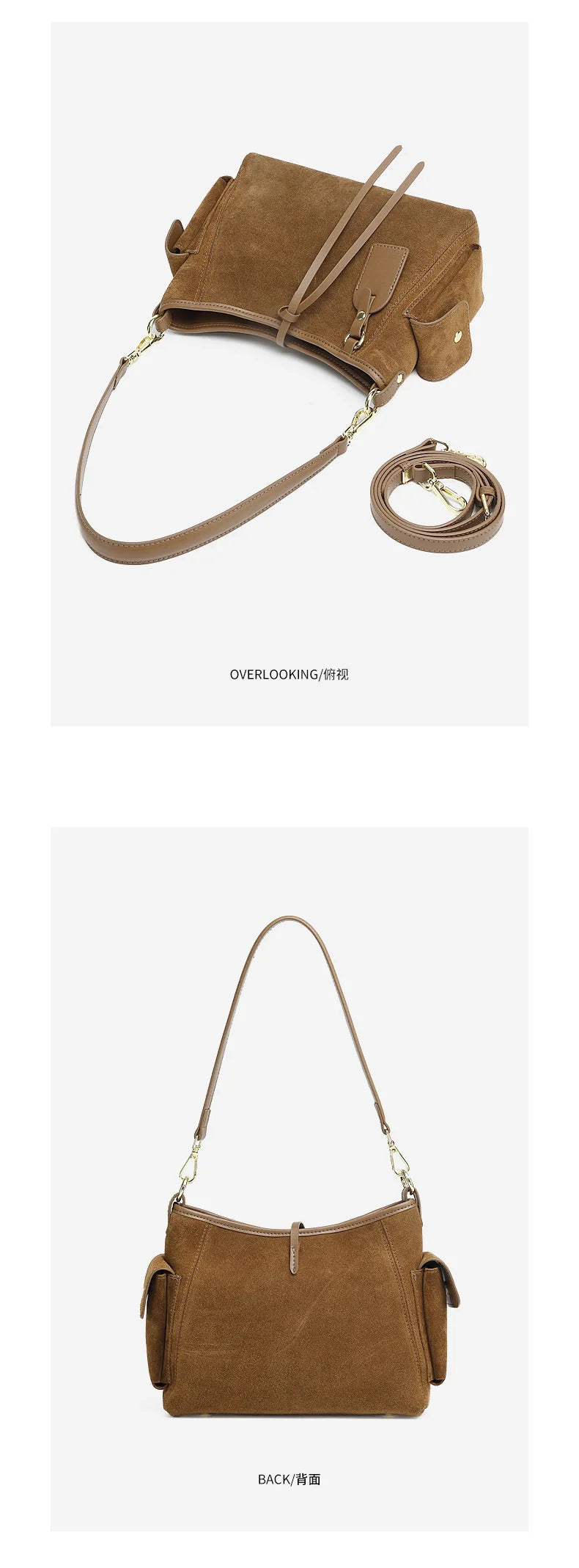 Frosted Leather Slouch Tote Bag