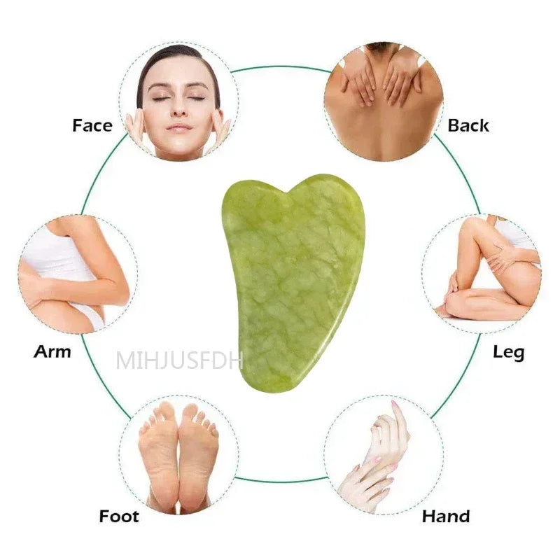 Natural Jade Facial Roller and Gua Sha Set