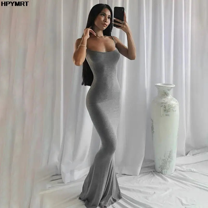 Satin Slip Backless Maxi Dress