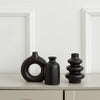 White Ceramic Bohemian Vase Set of 3