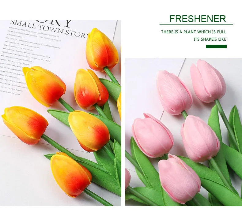 Artificial Silicone Tulips with Stems